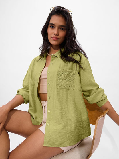 The Souled Store Mystic Women and Girls Long Sleeve Collared Neck Button Down Boyfriend Shirts Womens Boyfriend Shirts Casual Bu