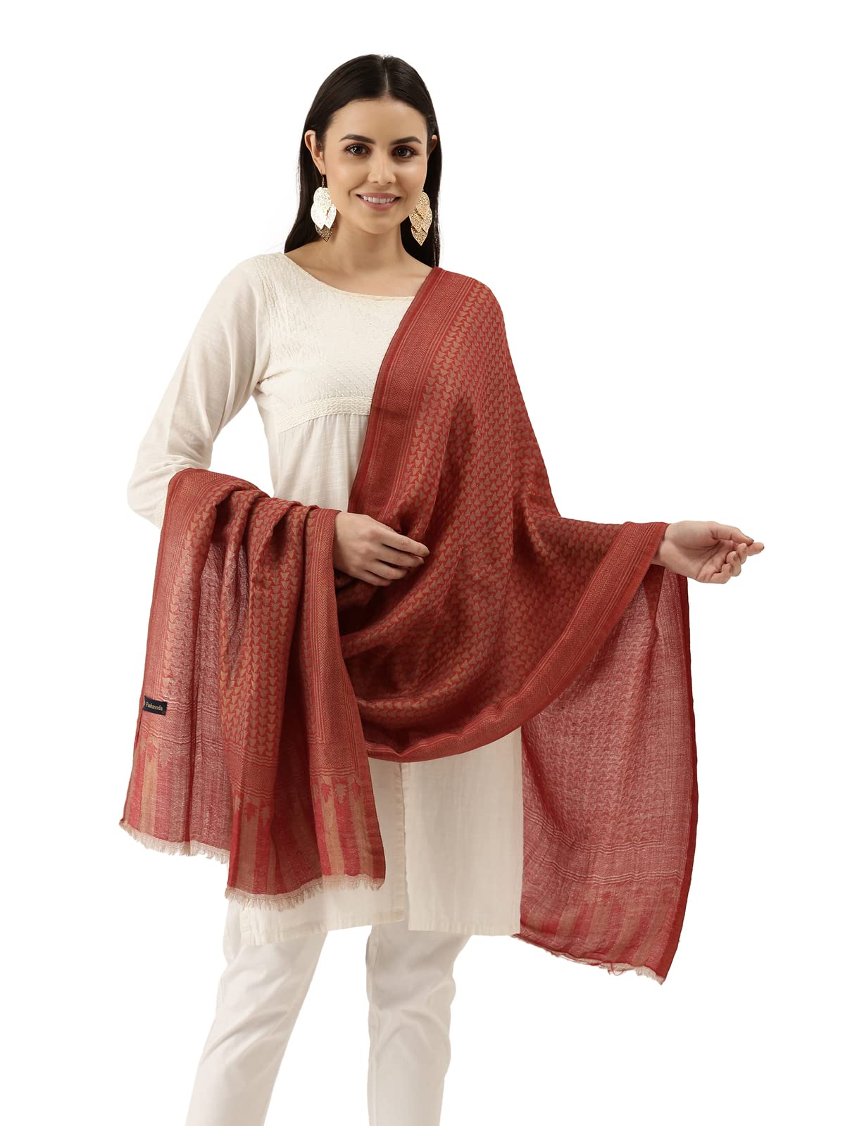 Pashmoda Women Aarzoo Fine Pashmina Wool Blend Stole (Size : 71X203 CM)