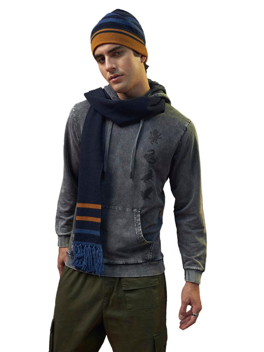 Bewakoof Official Harry Potter Merchandise Mens Graphic Printed Regular Fit Hoodies_ 625621_Grey_XL