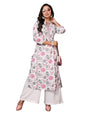 Rangita Pink Cotton Calf Length Embroidered A-Line Kurti | Kurta For Women_Xl