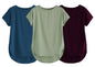Fabricorn Combo Of Three Plain Sage Green, Airforce Blue And Wine Round Neck Up And Down Cotton Tshirt For Women (Sage Green, Ai
