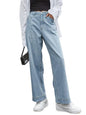Greciilooks Women High Rise High Waist Jeans Wide Leg Straight Fit Denim | Baggy Cargo Style Casual Pants & Daily College Wear,
