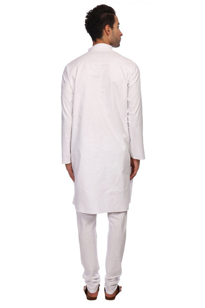Wintage Men'S 100% Cotton Tailored Fit Party/Festive Indian Kurta Churidar Pajama Pyjama Sleep Sets : White
