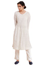 W for Woman Women Round Neck Kurta Block Print 38 L Full SLV