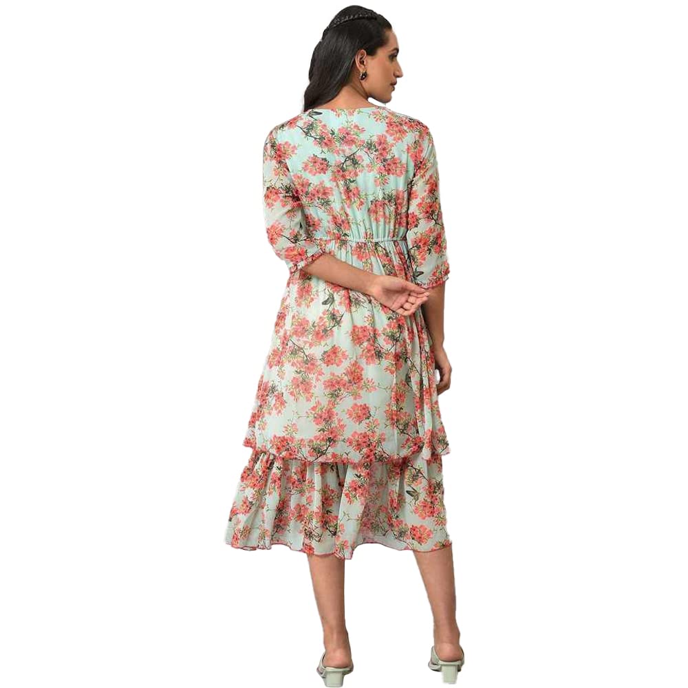Aurelia WomenS Polyester Fit And Flare Midi Dress (23Fea13872-506467_Blue
