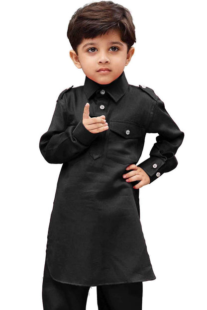 Vastramay Boys Pathani Khan Suit Set  Soft Cotton Fabric With Patiala Pyjama  Perfect For Holi & Eid