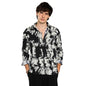 Campus Sutra Mens Onyx Black & Cream White Splash-Pleat Shirt | Casual Wear | Spread Collar | Long Sleeve | Button Closure | Sh