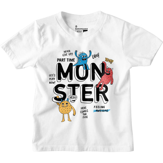 Bon Organik Boys Regular Fit T-Shirt (BON12156_White