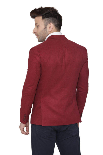 WINTAGE Mens Tweed Wool Casual and Festive Blazer Coat Jacket:Red,X-Large