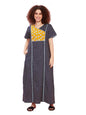 Evolove WomenS 100% Cotton Supersoft With Beautiful Embroidery Long Maxi Night Gown Nighty Dress With Pocket, Most Comfortable