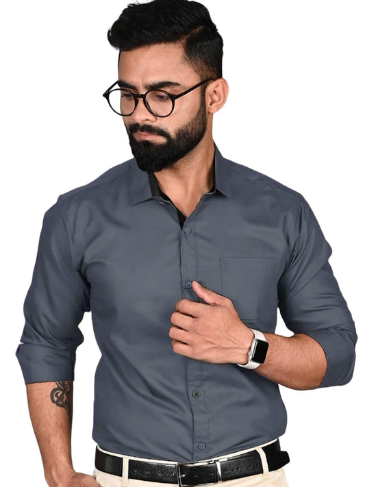 Pinkmint Casual Shirt for Men Regular Fit Long Sleeve Shirt Suitable for Event, Formal Wear