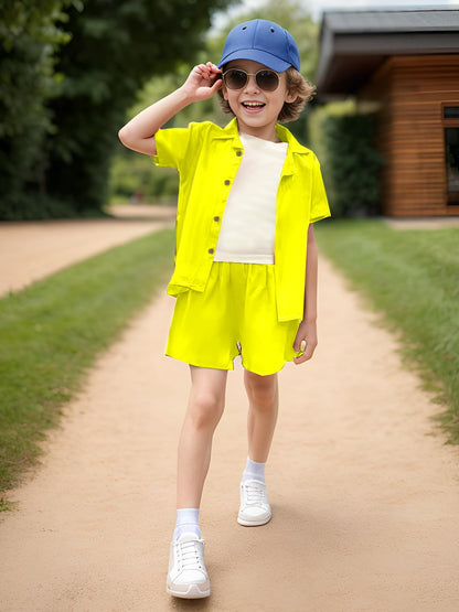 A.T.U.N. (ALL THINGS UBER NICE) Boys Solid Two Piece Set | Co-Ord Set for Boys