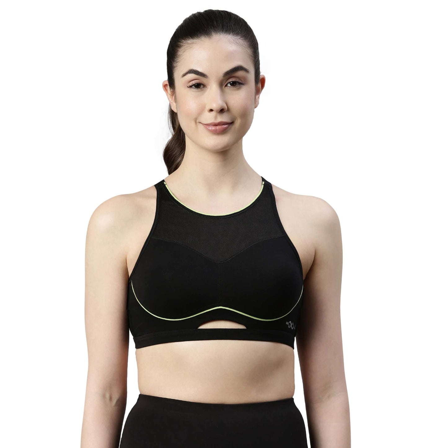 Enamor Womens Contour Bounce Control Medium Impact Eco-Friendly Antimicrobial Cotton Padded Wire Free Full Coverage Sports Slip