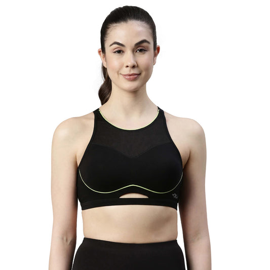 Enamor Womens Contour Bounce Control Medium Impact Eco-Friendly Antimicrobial Cotton Padded Wire Free Full Coverage Sports Slip