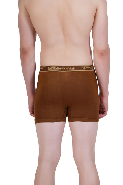PRAKASAM COTTON -Marlow Mens 100% Pure Combed Cotton Outer Elastic Plain Trunks (Pack of 2)