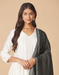 Fabindia Grey Tussar Cotton Striped Dupatta (Free Size)