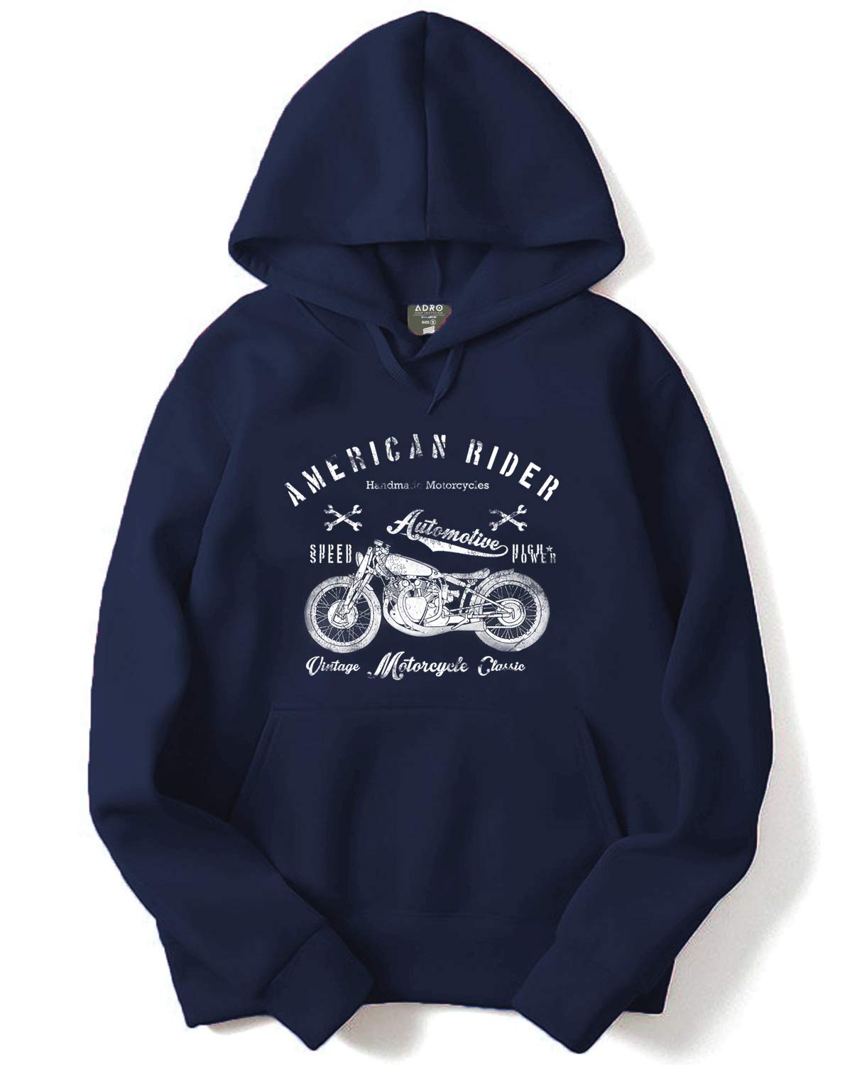 ADRO Men's Fleece Hooded Hoodie (H-M-AME-NB_Navy)