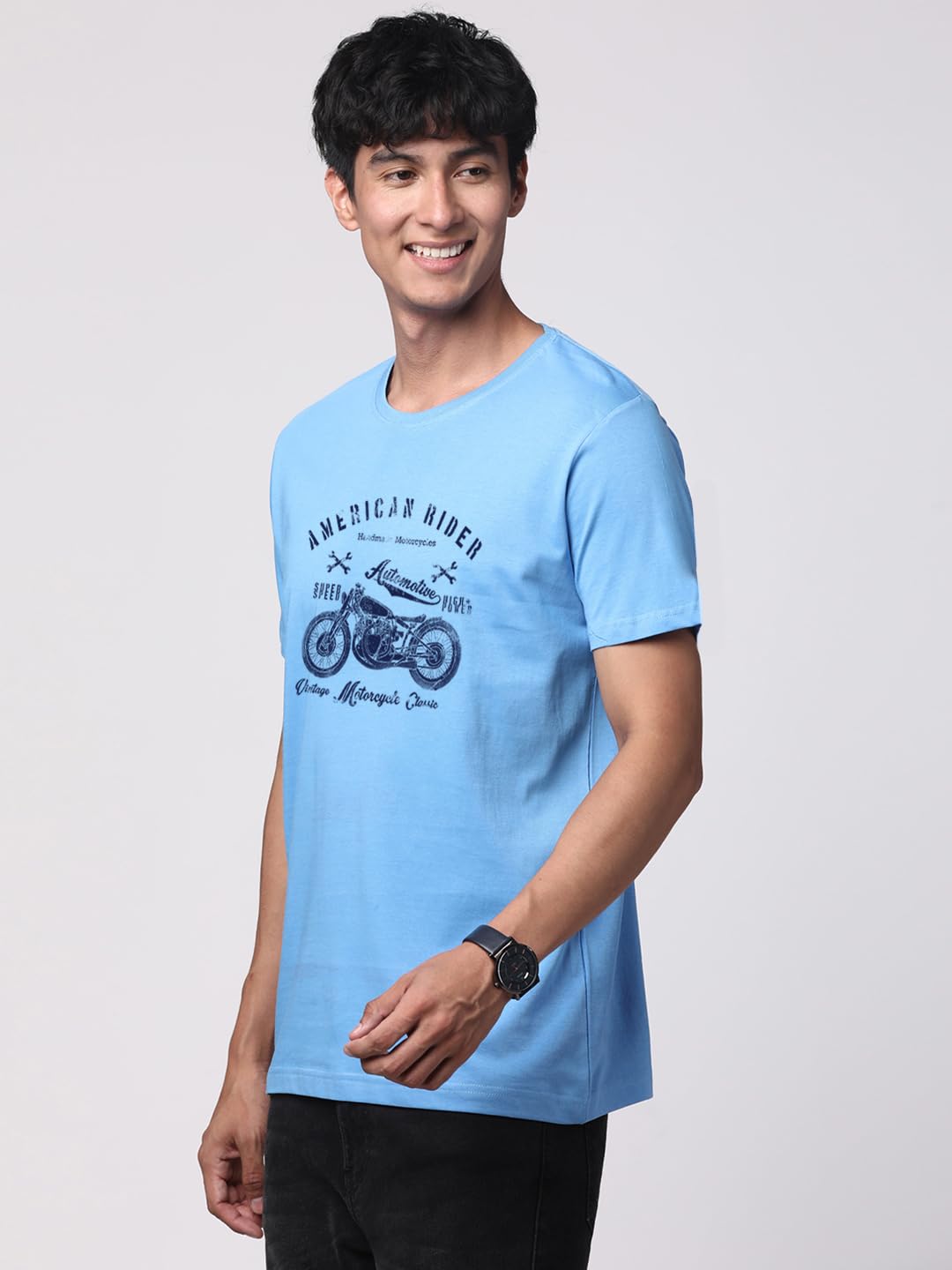 ADRO Men's Regular Fit T-Shirt (RNR-M-AME-SK)
