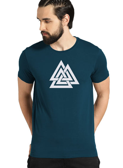 ADRO Triangle Mens Printed T-Shirt (RNR-M-TKT-SB_Teal)