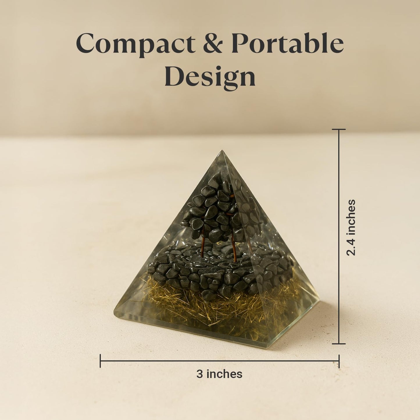 Astrotalk Pyrite Money Magnet Pyramid | Pyrite Stone Infused Vastu Pyramid for Wealth & Abundance | Vastu Items for Home & Office | Attracts Prosperity, Success & Positive Energy