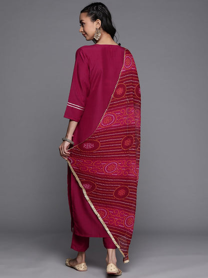 Varanga WomenS Silk Blend Kurta Set (Nv_Vskd159_Purple
