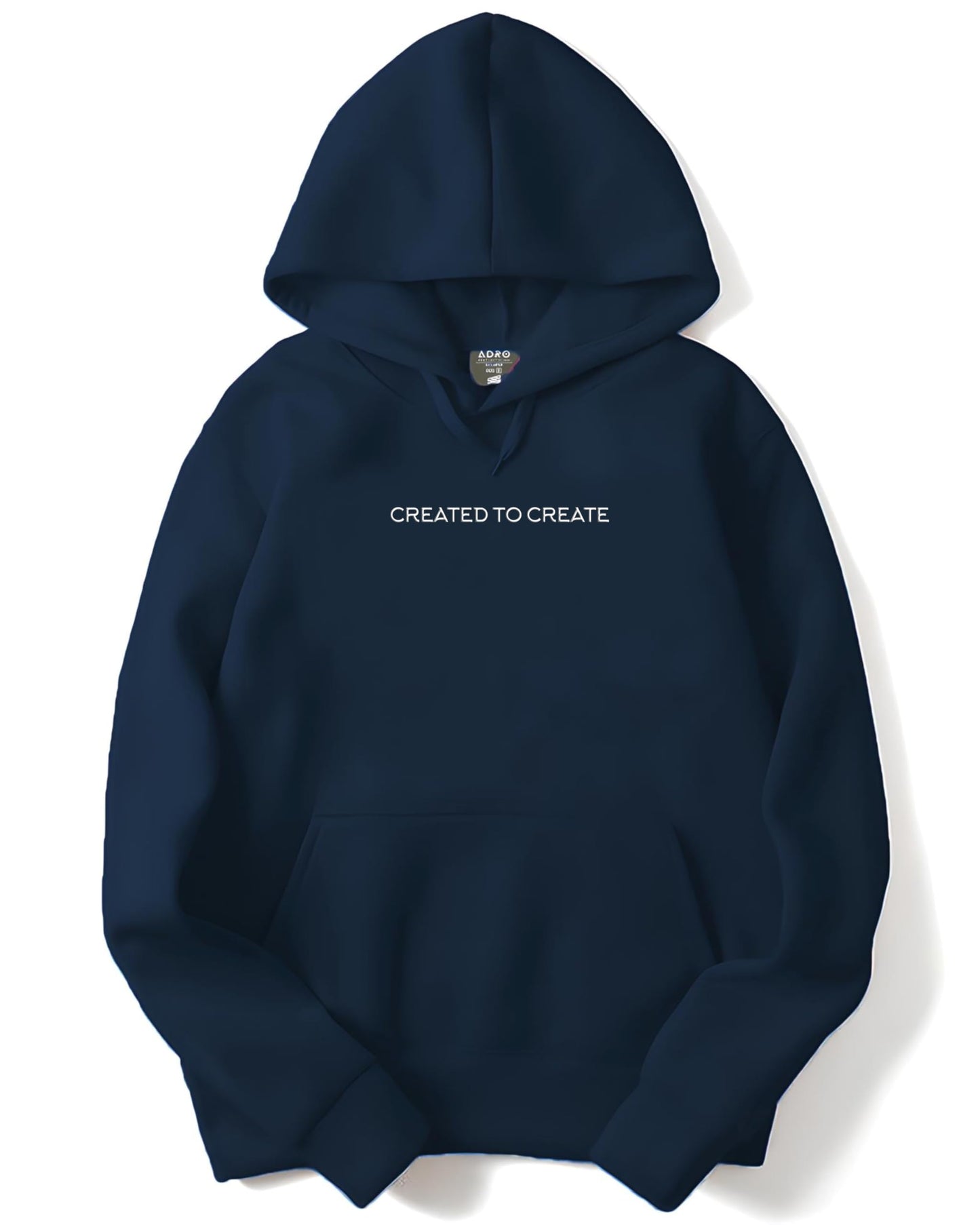 ADRO Mens Printed Hoodies in Premium Cotton Fleece 340 GSM (H23-M-CRE-NB_Navy)