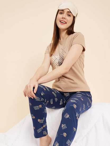 Sweet Dreams Women Printed Half Sleeves Pyjama Set