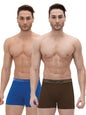 Rupa Frontline Long Trunk for Men, 100% Cotton Material, Outer Elastic, Pack of 2 Assorted