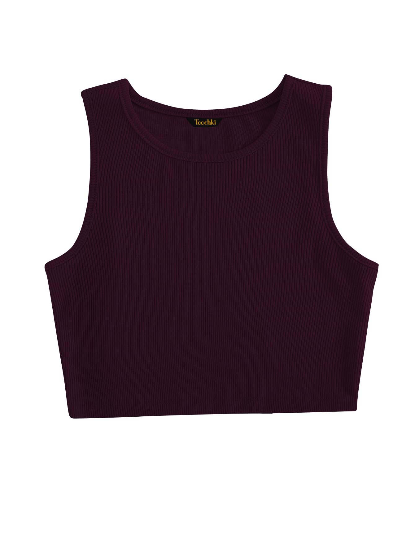 Toochki Tops for Woman | Spandex Top | Crop | Short | Western | for Jeans | Sleeveless | Stretchable | Wine