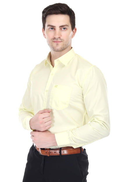 Xjarvis Clifton MenS Regular Fit Cotton Blend Plain Shirt  Full Sleeves Casual & Formal Summer Shirt With Pocket Design & Sprea
