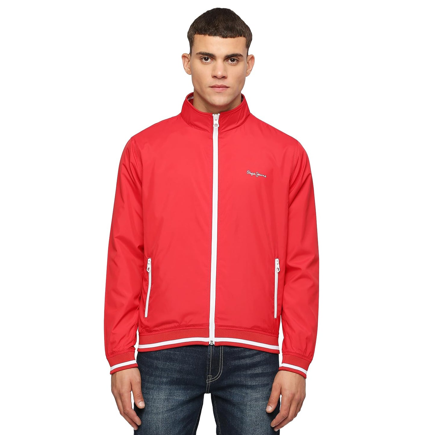 Pepe Jeans MenS Polyester Standard Length A-Line Coat (Pm402867_Red, Small