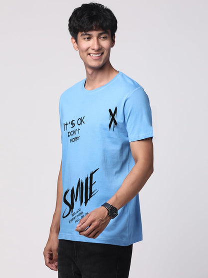 ADRO Mens Smile Printed Cotton T-Shirt_RN24-L2-SMILE-SK