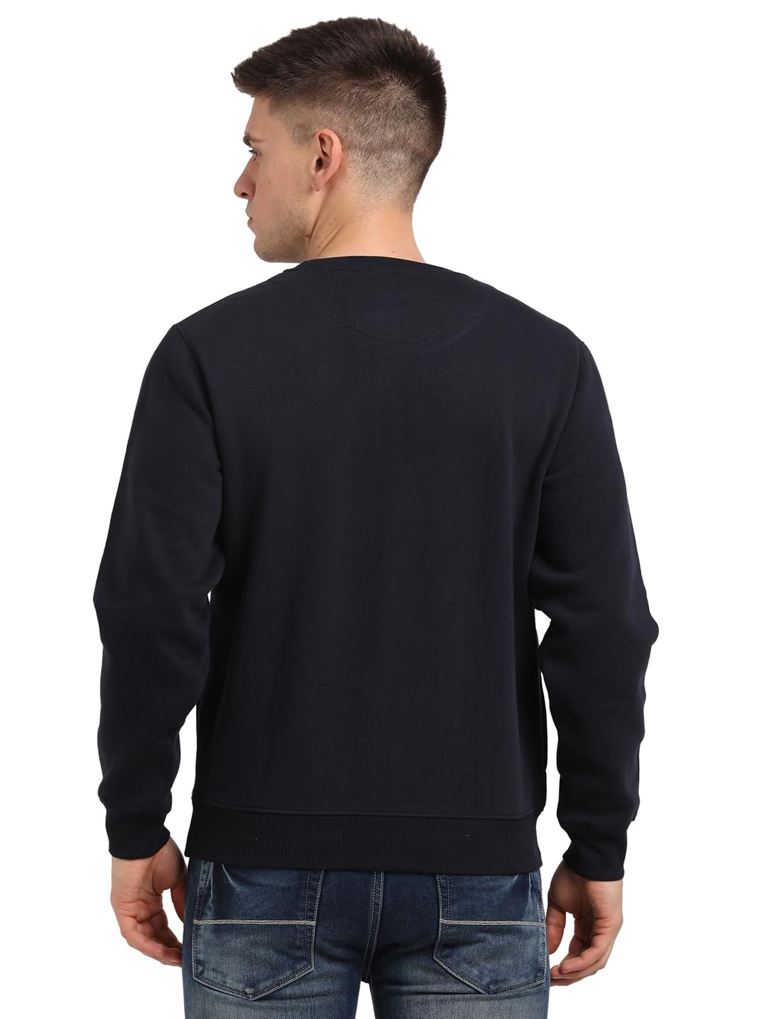 Turtle Men Poly Cotton Slim Fit Full Sleeve Navy Sweatshirt