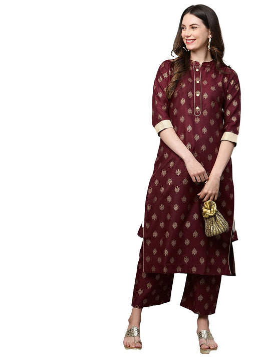 ANNI DESIGNER Women's Cotton Regular Kurta with Palazzo