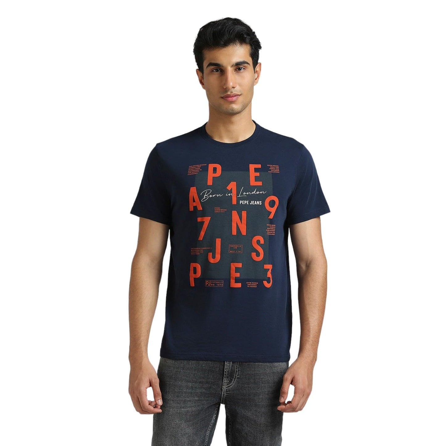 Pepe Jeans Men'S Slim Fit T-Shirt (Pm509828_Navy