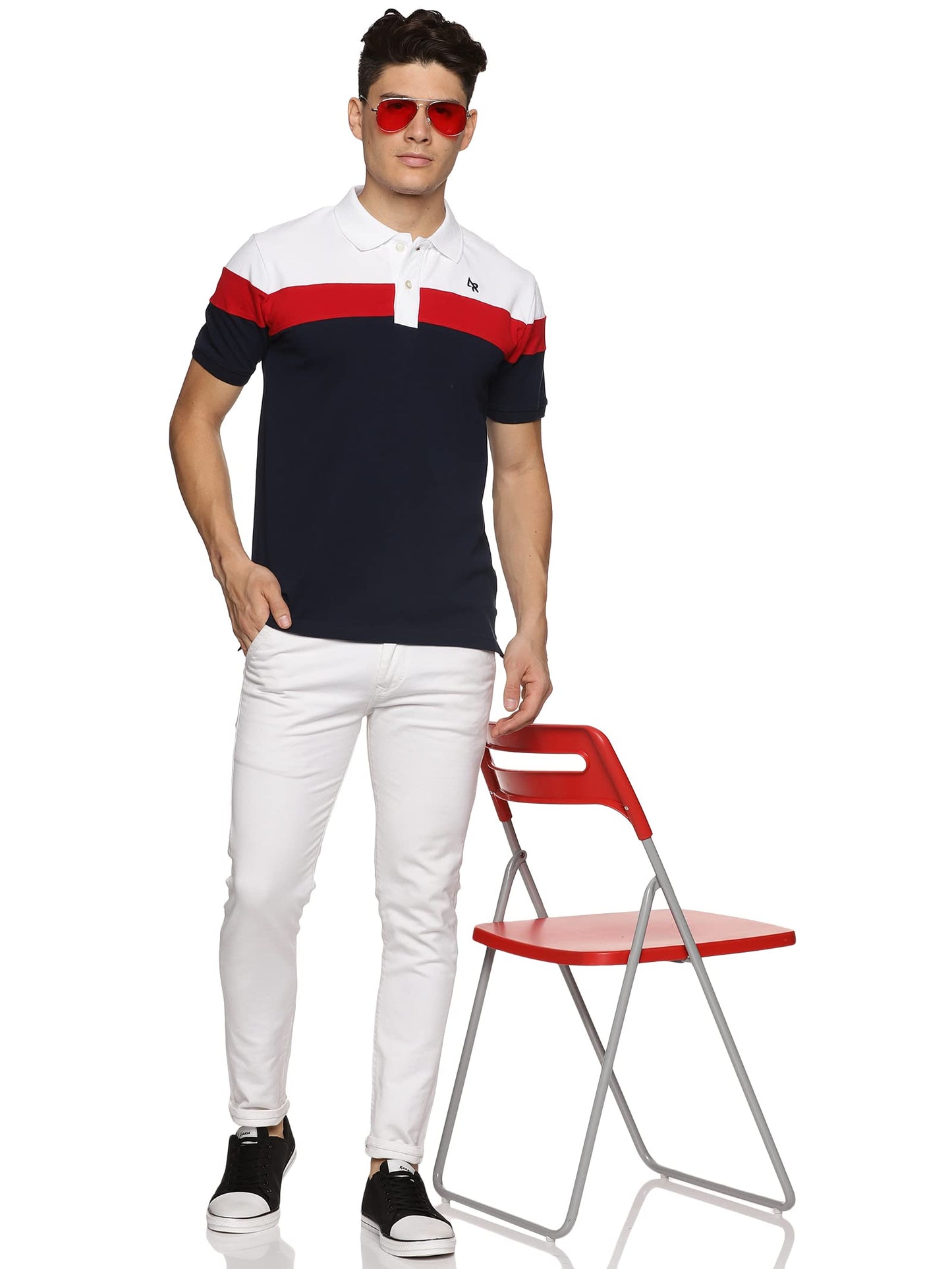 ADRO Premium Polo T-Shirt for Men (PN23-S5-WHRDNB-WH_White)