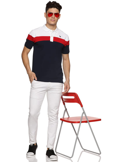ADRO Premium Polo T-Shirt for Men (PN23-S5-WHRDNB-WH_White)