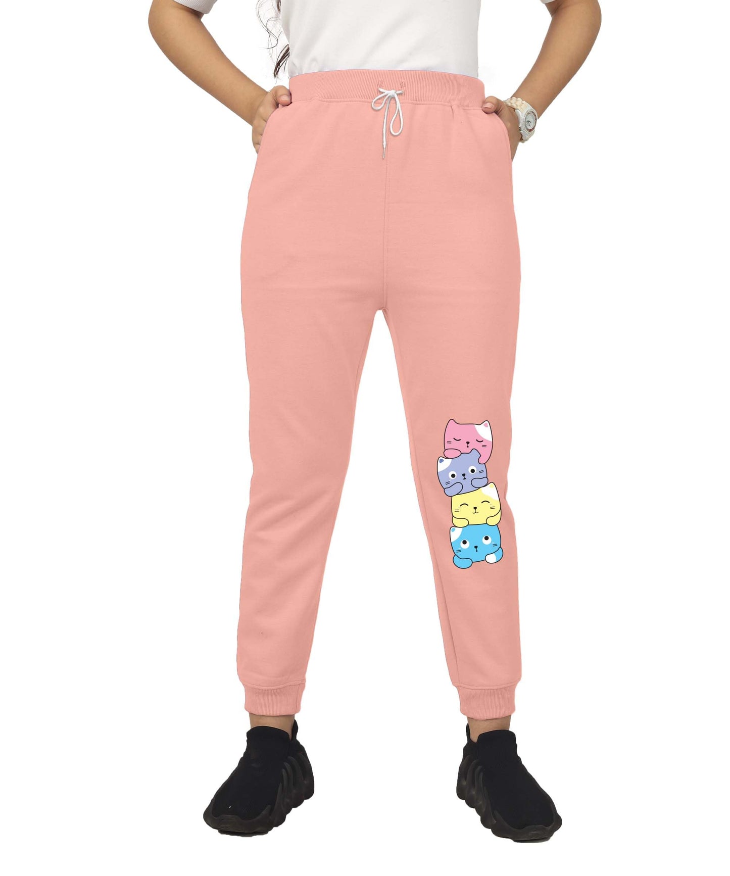 Kyda Kids Girls Cottonblend Printed Track Pants (Pack Of 1)