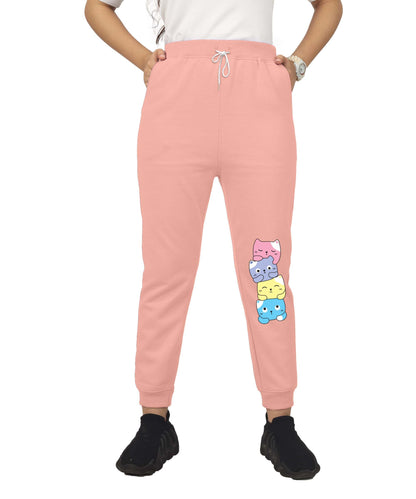 Kyda Kids Girls Cottonblend Printed Track Pants (Pack Of 1)