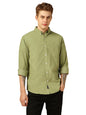 Dennis Lingo Men Relaxed Fit Cotton Full Sleeves Solid Casual Shirts Green