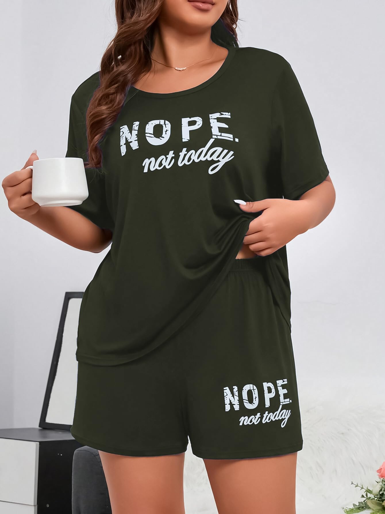 SMOWKLY Womens Cotton Half Sleeve T-Shirt & Short Pyjama Set || Printed Top & Shorts Nightsuit Pair for Women || Casual Two-Pie