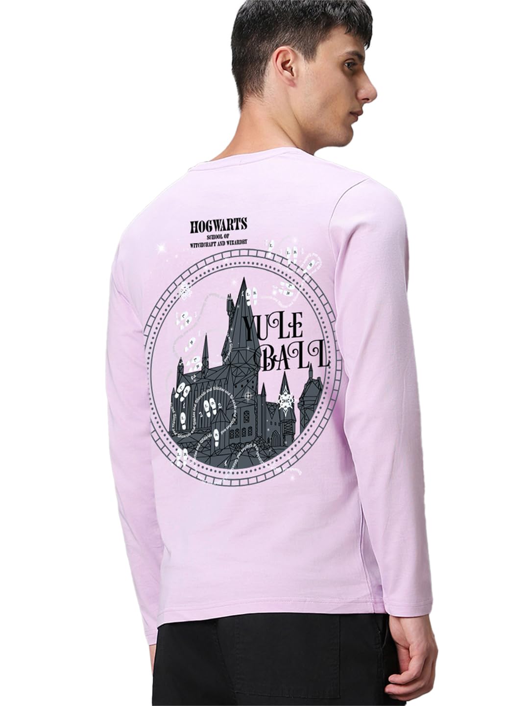 Bewakoof Official Marvel Merchandise Hogwarts Mens Graphic Print Regular Fit Full Sleeve Round Neck Cotton Jersey T-Shirt_65983