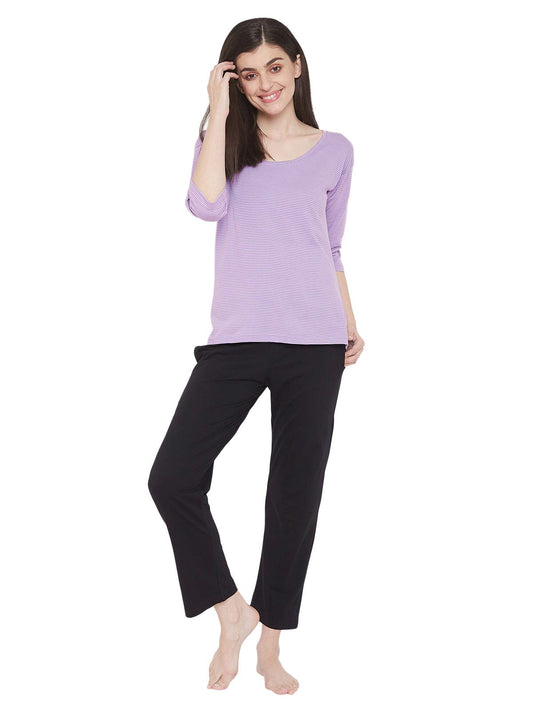 Clovia WomenS Top & Pyjama Set Regular Pajama (Ls0495P18M_White_M)