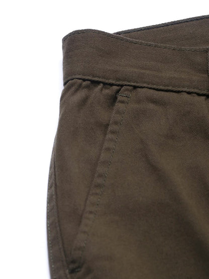 Dennis Lingo Slim Fit Dark Olive Solid Cargo Jogger for Men