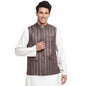 Fabindia Men Viscose Blend Striped Nehru Jacket Grey_S