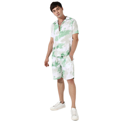 Campus Sutra Men'S Multicolour Tie-Dye Print Co-Ord Set For Casual Wear | Cotton Rayon Fabric | Clothing Set Crafted With Comfor