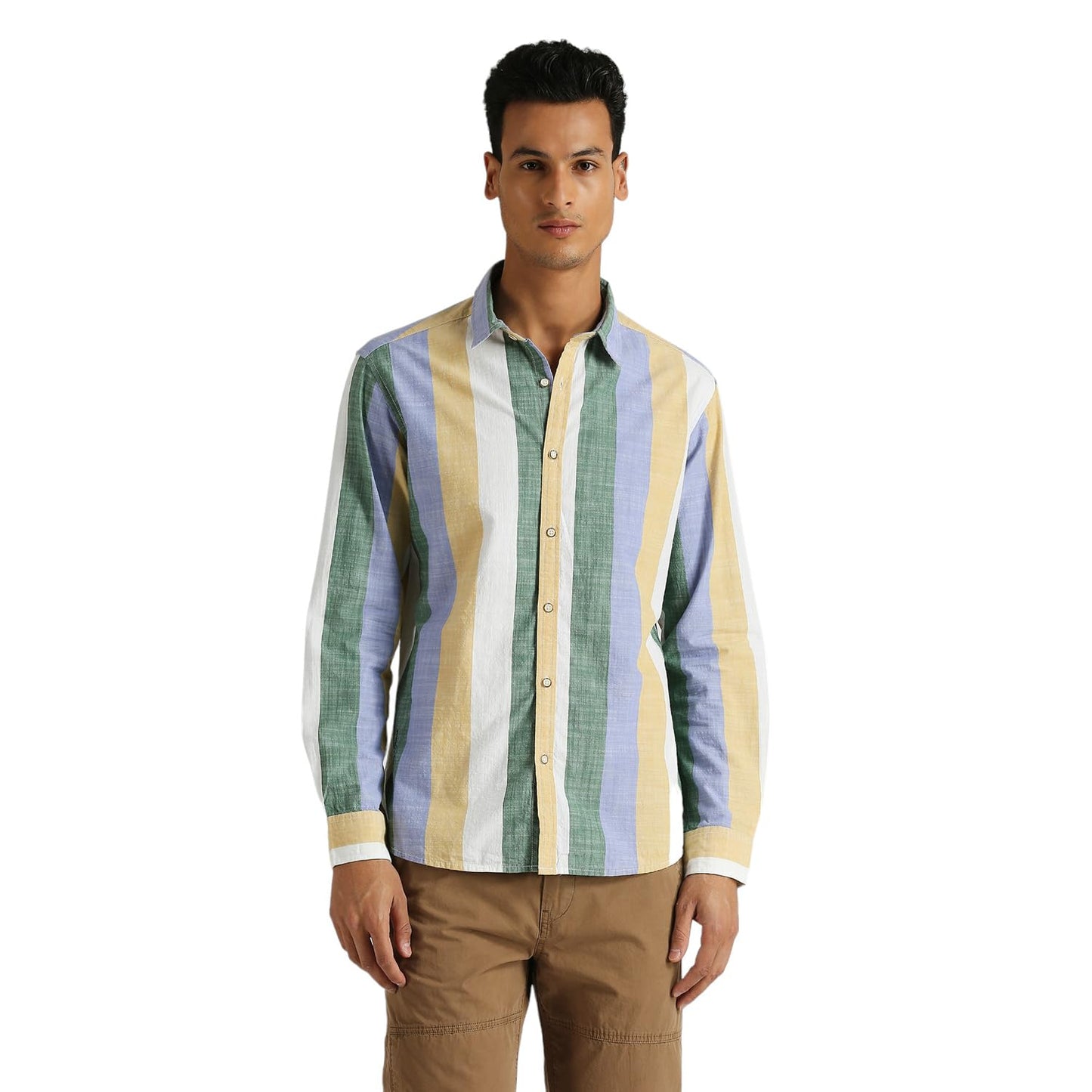 Pepe Jeans Roden Sr Printed Slub Stripe Shirt Multicolour