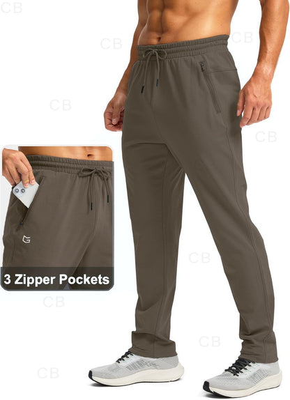 CB-COLEBROOK Mens Fleece Lined Winter Pants with 3 Zipper Pockets Warm Athletic Joggers Workout Running Sweatpants for Men Trec