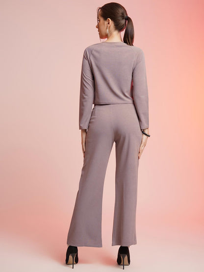 Selvia Womens Co-ords Set|Lycra Crop Top & Trouser Set|Casual Co-ords Set for Women|Two Piece Co-ord Set|Crop Top & Bottom Set(