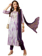 ANNI DESIGNER Womens Cotton Blend Straight Printed Kurta with Pant & Dupatta (Tiedye-BEGANI_5XL_Violet_XXXXX-Large)